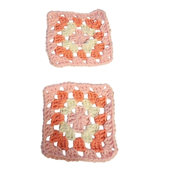 Handmade Crochet Open Cardigan Granny Square Pink Grannycore Valentine's Boho - Picture 13 of 17